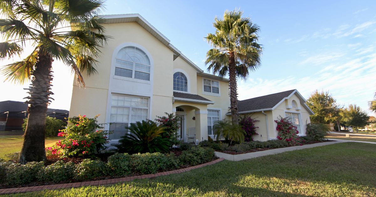 Florida home with white window trim